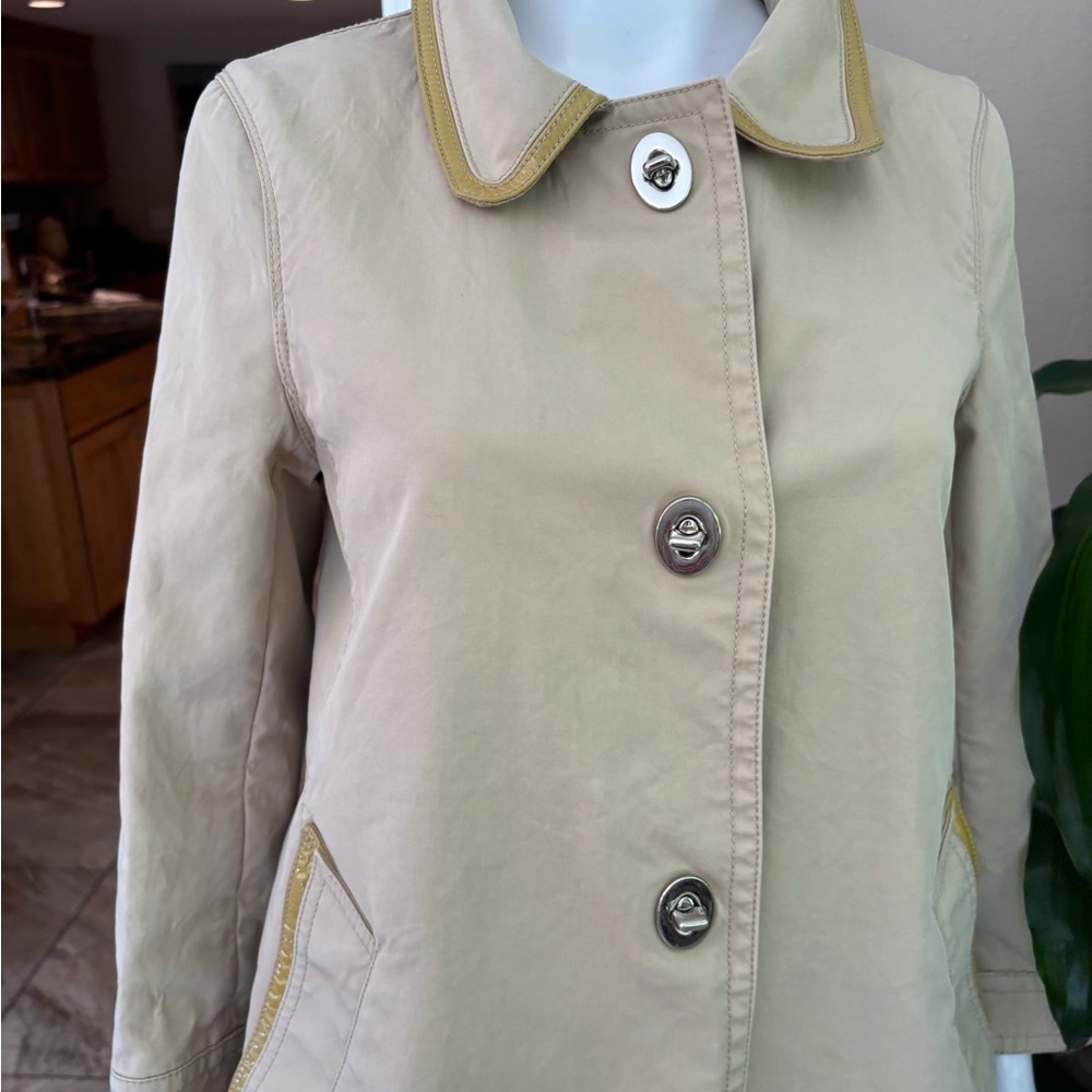 Coach Tan Trench Coat with Notched Lapel - Picture 12 of 15